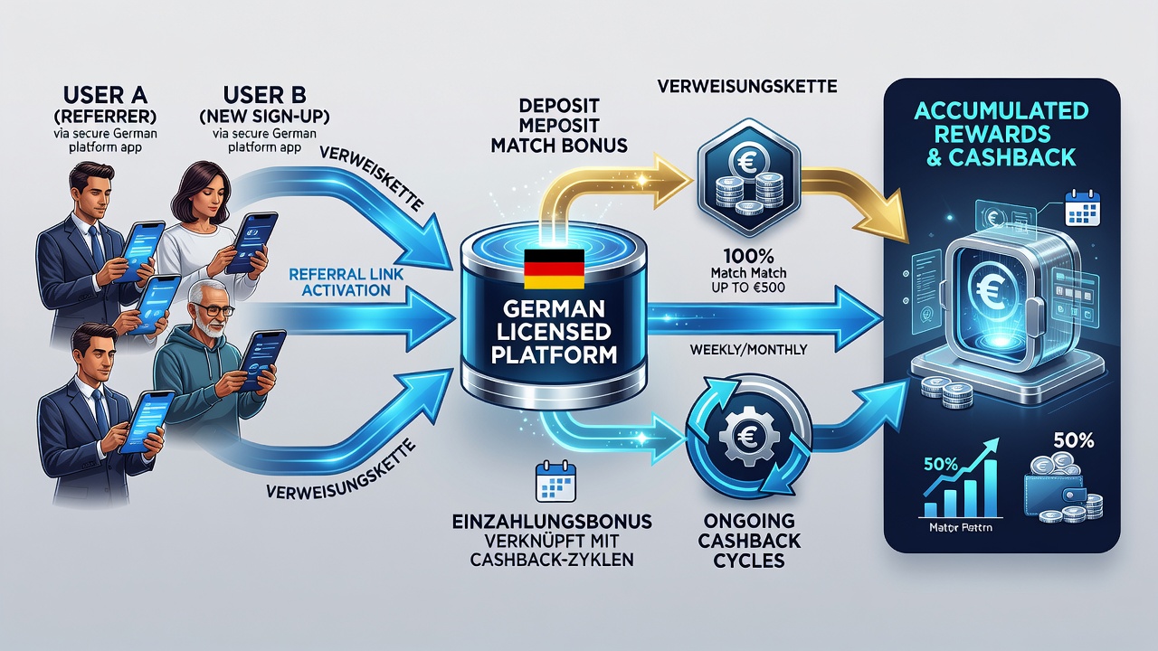 Illustration der Verknüpfung zwischen Einzahlungsboni und Cashback-Zyklen
