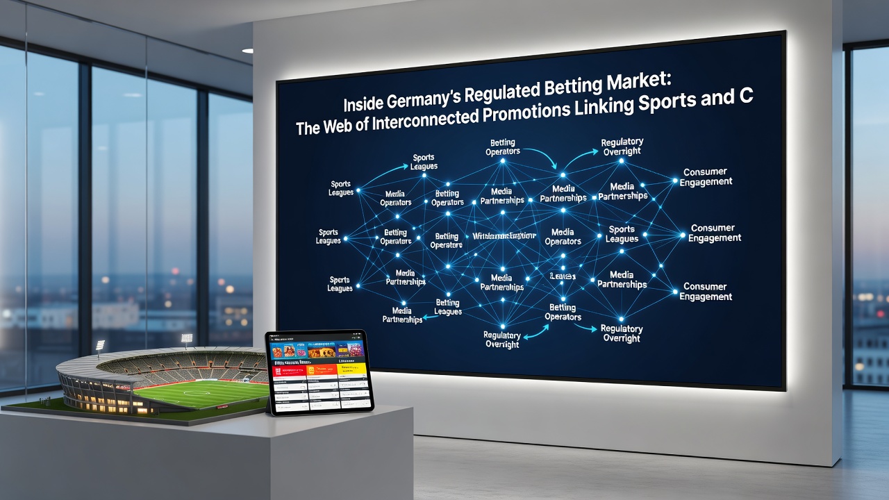 Illustration von Bonusketten die Sportwetten mit Casino-Mechaniken auf regulierten deutschen Seiten verbinden