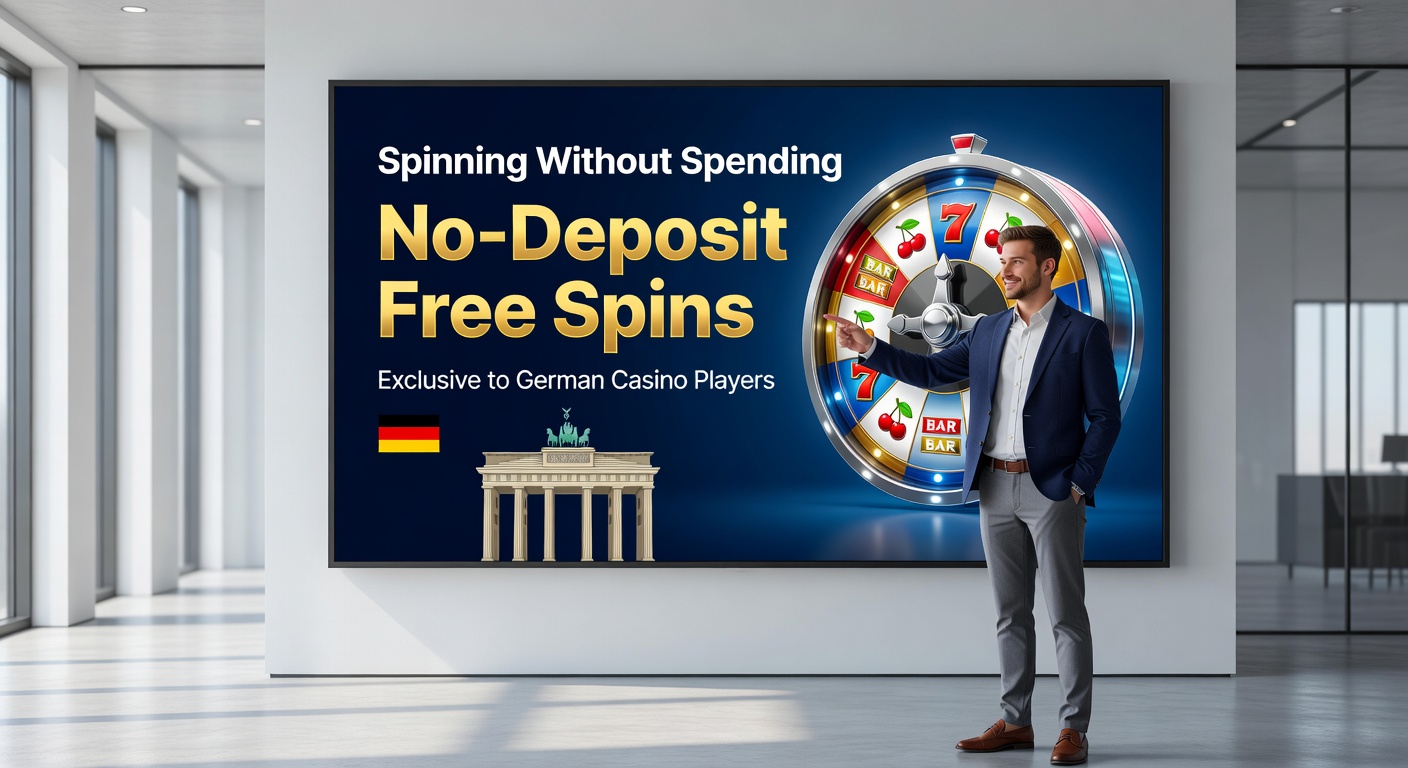 Deutscher Spieler am Laptop mit Slot-Symbolen und Free-Spins-Pop-up, der risikofreies Drehen symbolisiert